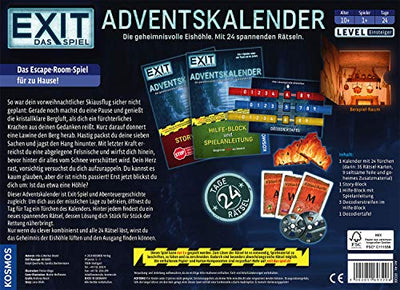 KOSMOS 693206 EXIT - Das Spiel - Adventskalender: Die geheimnisvolle Eishöhle, mit 24 spannenden Rätseln ab 10 Jahre, Escape Room Spiel vor Weihnachten, für Kinder Jugendliche und Erwachsene - Geschenkapp