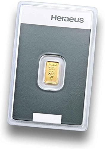 1 Gramm Goldbarren - 1 g Gold - Heraeus - Feingold 999.9 - Prägefrisch - LBMA Zertifiziert - Geschenkapp