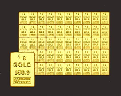 10 Gramm / 10g Gold bestehen aus 10x 1g (1 Gramm) Goldbarren 999,9 Feingold/Minibarren/Mini Goldbaren/Tafelbarren/Gold Barren/Tafel - 24 Karat - teilbar- in CombiBar Blister