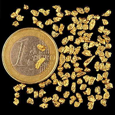 10 Stück echte XL Premium Goldnuggets aus Alaska mit 2-5 mm inkl. Echtheitszertifikat Super Geschenk - Geschenkapp