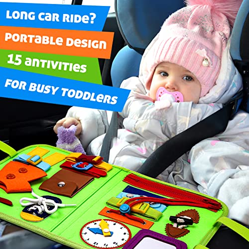 Activity Busy Board ab 1 2 3 Jahr Kleinkinder, Montessori Spielzeug 1 2 3 4 Jahre MäDchen Junge Geschenk Baby Motorikspielzeug ab 6 Monate, Busy Quiet Book für Lernen Grundleben KleidungsfäHigkeiten - Geschenkapp