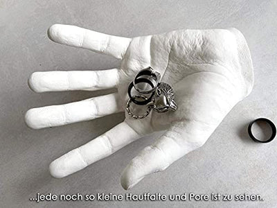 bambelina Gipsabdruck Set - 3D Handabdruck für Paare und Geschwister - Deutsches Produkt - natürliches Alginat für sensible Haut. Als Geschenk zur Hochzeit, Valentinstag, Jahrestag
