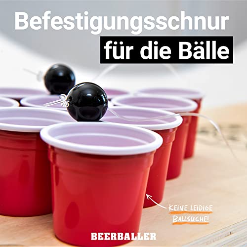 BeerBaller® Shot Pong - Bierpong als Shot Version | Trinkspiel Highlight 2023 | inkl 24 Shot Beer Pong Becher | Party Gadgets | Trinkspiele für Erwachsene | Saufspiele Partyspiele ab 18