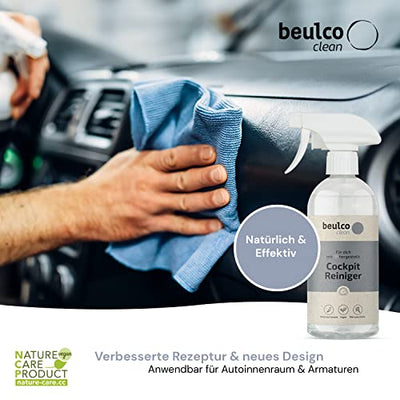 BEULCO CLEAN - XXL Set aus: Felgen- und Cockpit-Spray (Bio) je 500 ml inkl. Felgenbürste - Echtes Männer Geschenke-Set für Motorrad- & Auto-Liebhaber - Auto-Innenraum Cockpitpflege & Felgen-Reiniger - Geschenkapp