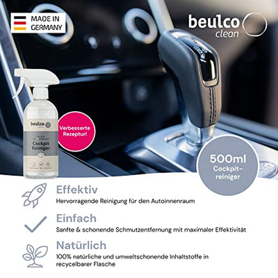 BEULCO CLEAN - XXL Set aus: Felgen- und Cockpit-Spray (Bio) je 500 ml inkl. Felgenbürste - Echtes Männer Geschenke-Set für Motorrad- & Auto-Liebhaber - Auto-Innenraum Cockpitpflege & Felgen-Reiniger - Geschenkapp