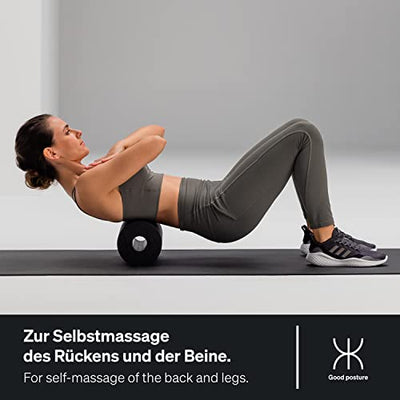 BLACKROLL® STANDARD Faszienrolle (30 x 15 cm), Fitness-Rolle zur Selbstmassage von Rücken und Beine, effektive Massagerolle für funktionales Training, mittlere Härte, Made in Germany, Schwarz - Geschenkapp