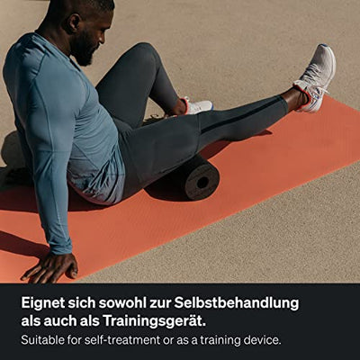 BLACKROLL® STANDARD Faszienrolle (30 x 15 cm), Fitness-Rolle zur Selbstmassage von Rücken und Beine, effektive Massagerolle für funktionales Training, mittlere Härte, Made in Germany, Schwarz - Geschenkapp