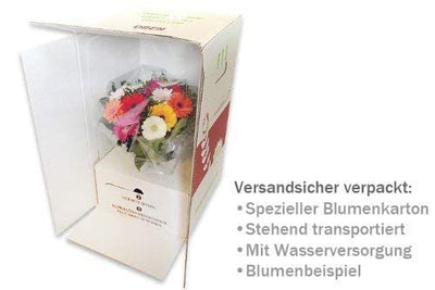 Bunter Blumenstrauß - 15 Rosen und Schleierkraut - Bumo - Strauß inklusive Grußkarte # Geburtstag # Freundschaft