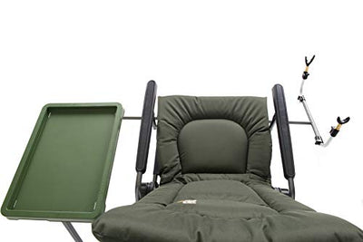 Carp Angelstuhl Campingstuhl F5R ST/P Stuhl Deluxe Karpfen Angler Campingstuhl mit extra Höhe und Tisch Angelrutenhalter