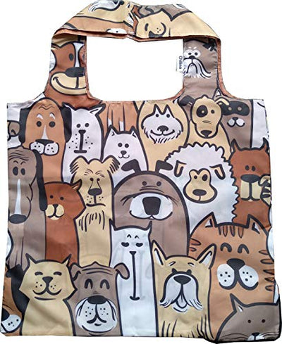 Chilino 230 Doggies faltbare Einkaufstasche, groß und stabil, umweltfreundlich, Polyester, beige/braun, 47 cm Breite x 41 cm Höhe