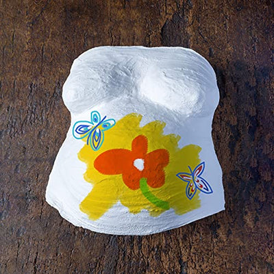 chuckle - Komplettes 3D Babybauch Gipsabdruckset Kit mit Farben, Handschuhen & 2 Pinseln – Deko, Erinnerungen, Andenken & Geschenk – Einfache Handhabung & Ungiftig