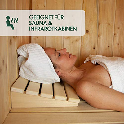 CozyNature® Handgefertigte Sauna Kopfstütze | Rückenlehne aus harzfreiem finnischem Kiefernholz | Ultimatives Saunazubehör | Intensive Wärmebehandlung - Geschenkapp