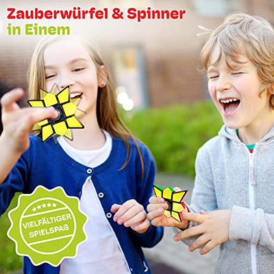 CUBIDI® Original Fidget Spinner - 3 x 3 x 1 Cube und Spinner in Einem mit optimierten Dreheigenschaften⎥Perfekt zum Stressabbau für Kinder und Erwachsene⎥Cube Fidget Toy - Geschenkapp