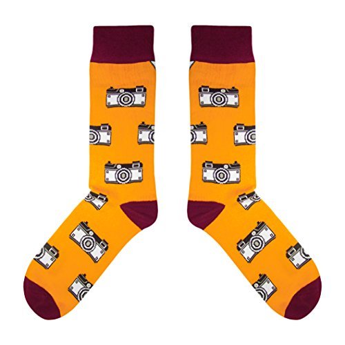 CUP OF SOX - Foto/Kamera/Hipster - Socken in der Tasse - Herren und Damen Geschenksocken Freizeit Socken, Orange, 41-44 - Geschenkapp