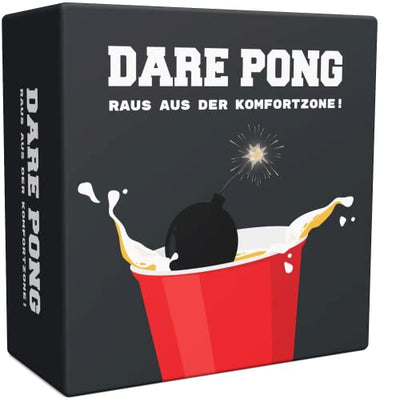 Dare Pong® Bierpong trifft auf Wahrheit oder Pflicht. Trinkspiel Highlight 2023! Das Partyspiel für Erwachsene, ideal als Beer Pong Party Zubehör, Festival Gadget oder Geschenk - Geschenkapp