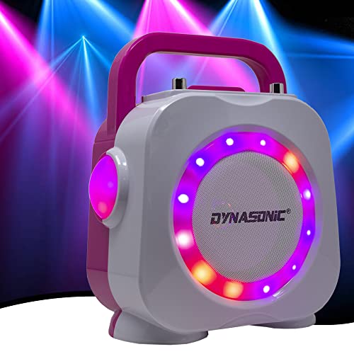 DYNASONIC Karaoke mit Mikrofon, Original Geschenke für Kinder Mädchen, Sprecher, Spielzeug Mädchen (DK-201 Pink) - Geschenkapp