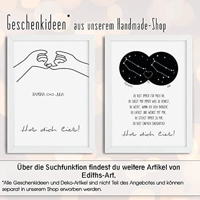 Edith Dee Kunstdruck Geschenk beste Freundin/bester Freund Sternzeichen Geburtstagsgeschenk optional mit Rahmen - Geschenkapp