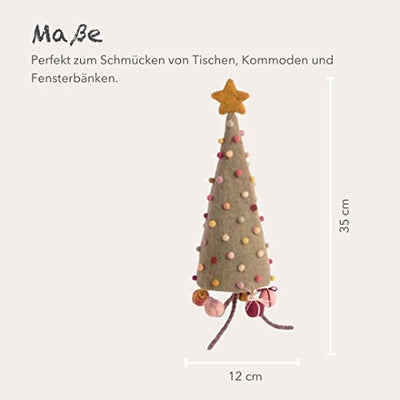 Én Gry & SIF Mini-Weihnachtsbaum aus Filz, Weihnachtsdeko zum Hinstellen, Hand-Made, fair-Trade, einzigartige Weihnachtsdekoration - Geschenkapp