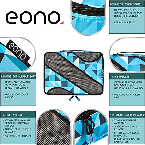 Eono Essentials 6 Set Verpackung Würfel, 3 Verschiedene Größen Reisegepäck Verpackung Veranstalter Geometrie - Geschenkapp