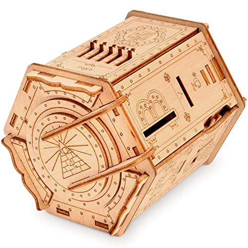 ESC WELT Fort Knox Box Pro - Escape Room Spiel - Geschenke für Männer und Frauen - 3D Puzzle Box Spiele aus Holz für Erwachsene und Kinder - Geschenkbox Erwachsene - Ostern Geschenke Brettspiele - Geschenkapp