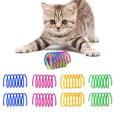 Esteopt Buntes Frühling Katzenspielzeug, Kätzchen Plastikspielzeug, 20 Stück Plastik Spiralfedern, Katze Frühling Spielzeug, Kätzchen Haustiere Neuheit Geschenk, Kätzchen Plastikspielzeug für Katze - Geschenkapp