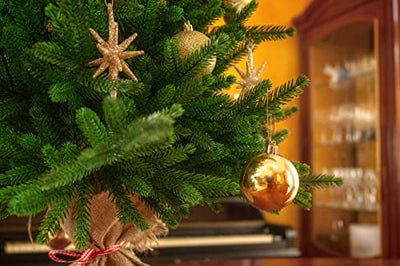 eveXmas 65cm Künstlicher Weihnachtsbaum, Tannenbaum Infinity Klassik Grün, 62 Zweige 100% PE-Spitzen, inklusive ständer sackleinen - Geschenkapp