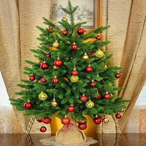 eveXmas 85cm Künstlicher Weihnachtsbaum, Tannenbaum Onyx Klassik Grün, 139 Zweige 100% PE-Spitzen, inklusive ständer sackleinen - Geschenkapp