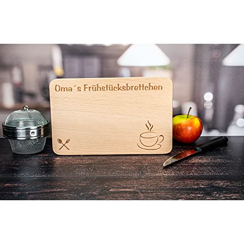 FABRIKSTORES GmbH Frühstücksbrettchen/Frühstücksbrett mit Gravur für die Oma als Geschenk - aus Holz - Geschenkidee ideal zum Geburtstag oder zu Weihnachten - Geschenkapp