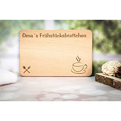 FABRIKSTORES GmbH Frühstücksbrettchen/Frühstücksbrett mit Gravur für die Oma als Geschenk - aus Holz - Geschenkidee ideal zum Geburtstag oder zu Weihnachten - Geschenkapp