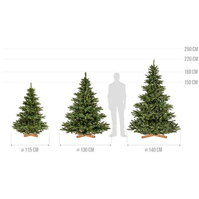 FAIRYTREES künstlicher Weihnachtsbaum NORDMANNTANNE, grüner Stamm, Material PVC, inkl. Holzständer, 180cm, FT14-180 - Geschenkapp