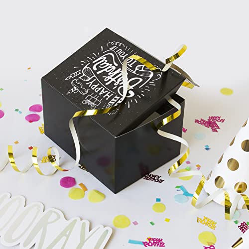 FETTIPOP Geschenkbox DIY, Geschenkkartons Explodierende Konfetti (Premium Black) 18,5x14x11 cm, Überraschung Explosion Gift Box Pop Up - Geschenkapp