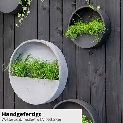 Finestgreen Hanging Wally Pflanzgefäß Grau | Wandgefäß zum bepflanzen (XS Ø:30 T:7 cm, Grau) - Geschenkapp