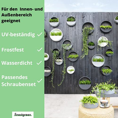 Finestgreen Hanging Wally Pflanzgefäß Grau | Wandgefäß zum bepflanzen (XS Ø:30 T:7 cm, Grau) - Geschenkapp