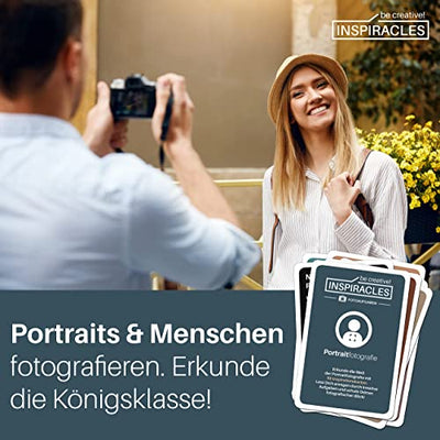 Fotoaufgaben Portraitfotografie - Menschen fotografieren für Einsteiger, Inspiration mit 52 Aufgabenkarten fürs Fotoshooting, Edition Porträtfotografie - Geschenkapp