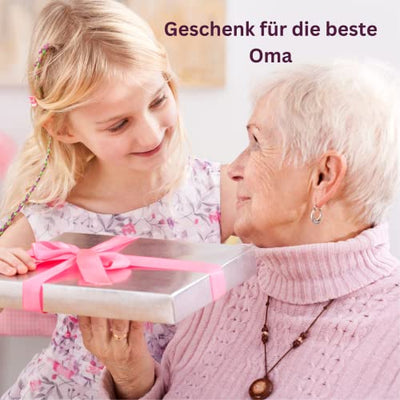 FremiBag Stofftasche für die beste Oma - Glück ist es eine Oma wie dich zu haben - Geschenk für Oma oder Grossmutter zu Weihnachten oder zum Geburtstag - Toller Jutebeutel zum Einkaufen - Geschenkapp