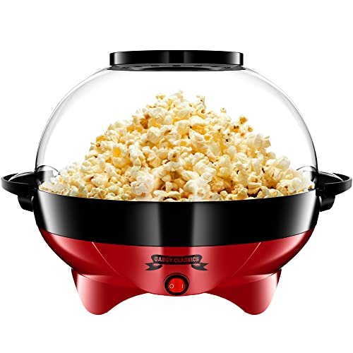 Gadgy ® Popcornmaschine - 800W Popcorn Maker mit Antihaftbeschichtung und Abnehmbarer Heizfläche - Stille und Schnelle Popcorn Maschinen mit Zucker, Öl, Butter - Großer Inhalt 5 L - Popcorn machine - Geschenkapp