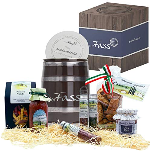 Geschenkkorb Bella Italia | gefülltes Fass mit feinsten italienischen Spezialitäten | Geschenk-Idee für Männer und Frauen - Geschenkapp