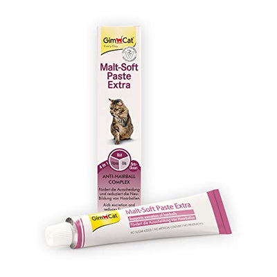 GimCat Malt-Soft Paste Extra - Anti-Hairball Katzensnack fördert Ausscheidung von Haarballen - 1 Tube (1 x 200 g) - Geschenkapp