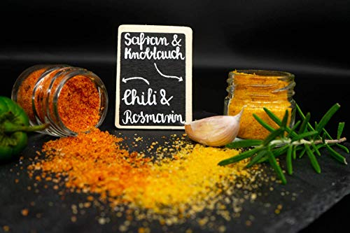 GLOSA MARINA Gourmet Salze, Salz aus Mallorca als ideales Gewürze Geschenkset/Salzset besondere Geschenke aus Meersalz, 8 x 25 g, 200 g - Geschenkapp