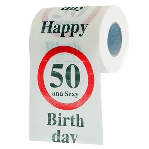 GOODS+GADGETS Lustiges Fun Klopapier zum 50. Geburtstag Toilettenpapier Geschenkartikel Geburtstags-Dekoration 50 und Sexy! - Geschenkapp