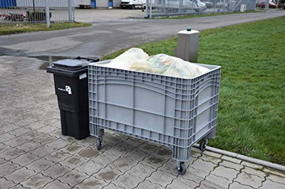 Großbehälter 1200x800x950 mm mit 4 Lenkrollen Umzugsbehälter, Transportbox, Kunststoffbehälter, Umzugsbox, Transportwanne, Made in Germany in 3 Farben (grau) - Geschenkapp