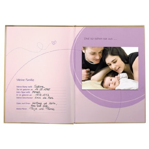 Hama Baby-Tagebuch für Jungen und Mädchen (Babyalbum mit 44 illustrierten Seiten, Album zum Selbstgestalten) beige - Geschenkapp