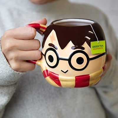Harry Potter Figurale Kaffeetasse, 680 ml, niedliches Chibi-Design mit Gryffindor-Schal-Griff – Keramik - Geschenkapp
