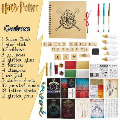 Harry Potter Fotoalbum zum Selbstgestalten, DIY Album Scrapbook Stickers, Fotoalbum Bastel Set 60er Stück, Original Fanartikel, Geschenke für Kinder Teenager Erwachsene - Geschenkapp