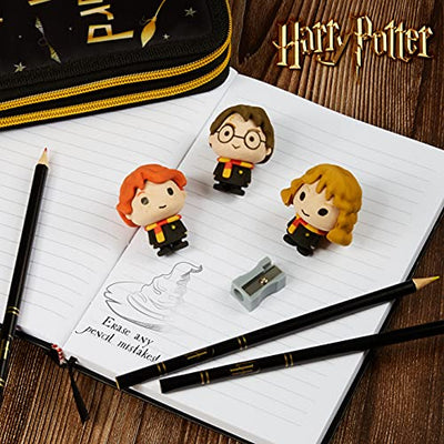 Harry Potter Radiergummi Kinder Schule, 3 Figuren Radiergummi Set, Back to School Kinder Schreibwaren, Einschulung Geschenk - Geschenkapp