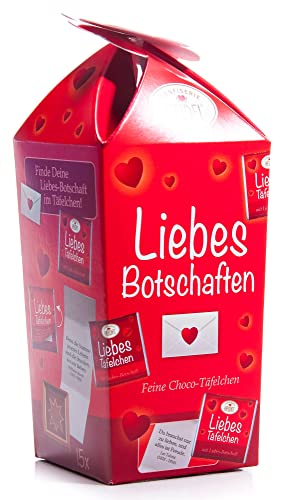 Heidel Liebesbotschaften | Schokoladen-Täfelchen mit Liebesbotschaften| 75g - Geschenkapp
