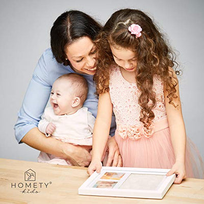 Homety Gipsabdruck Baby Hand und Fuß mit Buchstaben Set und Bilderrahmen - Baby Handabdruck und Fußabdruck Baby - Schadstoff geprüft - Geschenk zur Geburt - Geschenkapp