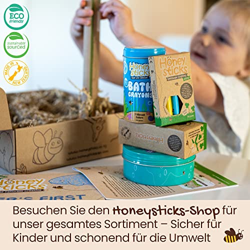 Honeysticks Pure Bienenwachs Buntstifte für Kleinkinder 100% natürliche ungiftige Inhaltsstoffe, Lebensmittelpigmente, sicher für Kinder und Kleinkinder - Geschenkapp