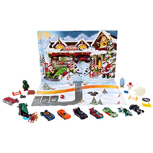 Hot-Wheels GJK02 - Adventskalender mit Spielzeug für 24 Tage, Autos und Zubehör, tolles Geschenk für Kinder ab 3 Jahren - Geschenkapp