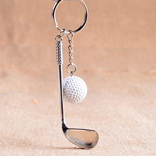 IKAAR 2 Stück Schlüsselanhänger Golfball Anhänger aus Metall Geschenk für Golfer (Blau + Weiß) - Geschenkapp